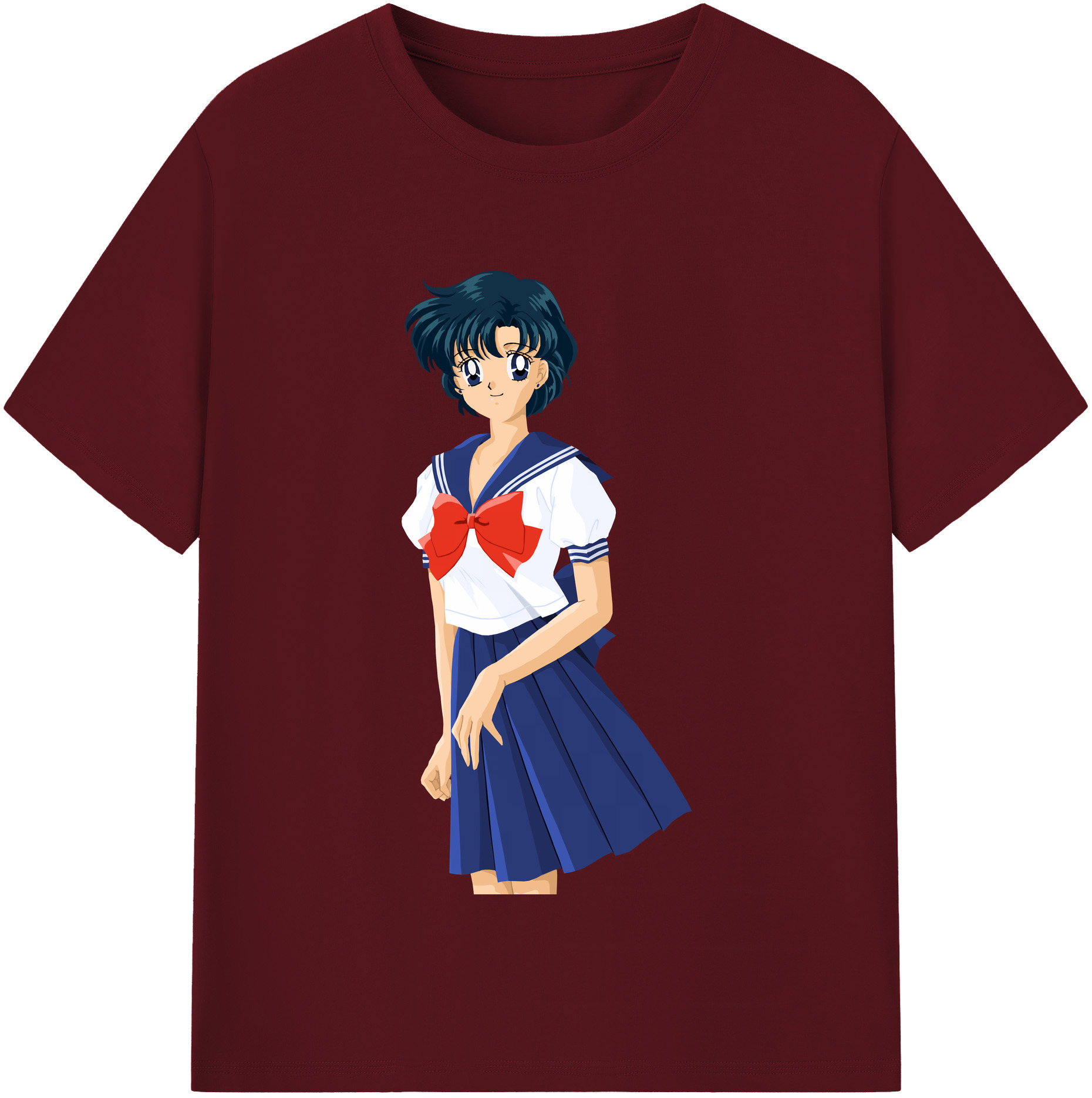 （画像用） 美少女戦士セーラームーン 水野 亜美 みずの あみ Sailor Moon Mizuno Ami 綿100％半袖Tシャツ（フロントプリント）